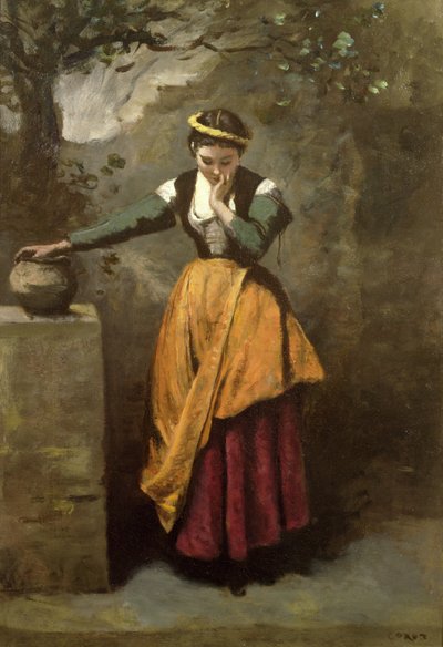 Dreamer at the Fountain, c.1860 by Jean Baptiste Camille Corot